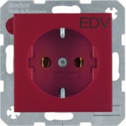 Schuko-Steckdose rt Aufdruck EDV 47431922 