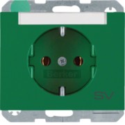SCHUKO-Steckdose gn m.Beschriftungsfeld 47397113 