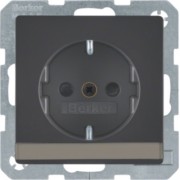 SCHUKO-Steckdose anth/sa m. Beschriftungsfeld 41496086 