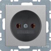 Steckdose alu/samt ohne Schutzkontakt 6161036084 