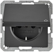 SCHUKO-Steckdose anth/sa m. Klappdeckel 47516076 