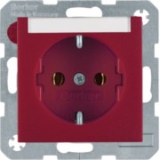 Schuko-Steckdose rt + Beschriftungsfeld 47501902 