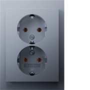 Doppelsteckdose SCHUKO K.5 alu matt lack. 47747003 