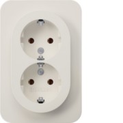 Doppelsteckdose SCHUKO R.1 polarweiß glänz. 47742089 