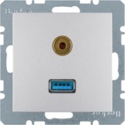 Steckdose USB/3,5mm Audio alu matt 3315391404 