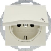 SCHUKO-Steckdose ws/gl mit Klappdeckel 47468982 