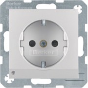 SCHUKO-Steckdose alu/matt LED-Orientierungsl. 41091404 