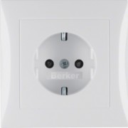 SCHUKO-Steckdose pws/gl mit Abdeckplatte 47228989 
