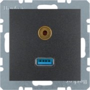 Steckdose USB/3,5mm Audio anthrazit matt 3315391606 