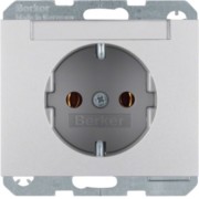 SCHUKO-Steckdose alu m. Beschriftungsfeld 47397003 