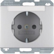SCHUKO-Steckdose alu m. Beschriftungsfeld 47387003 
