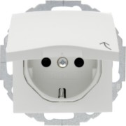 SCHUKO-Steckdose pws/gl mit Klappdeckel 47448989 