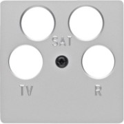 Zentralplatte alu/matt 4Loch f.Antennendose 14847003 