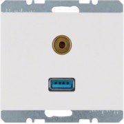 Steckdose USB/3,5mm Audio polarweiß glänzend 3315397009 