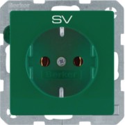 SCHUKO-Steckdose m.Aufdruck grün 47436003 