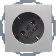 SCHUKO-Steckdose alu/samt 45° 47276084 