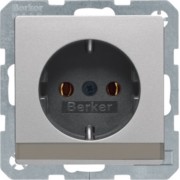 SCHUKO-Steckdose alu/samt m.Beschriftungsfeld 47506084 