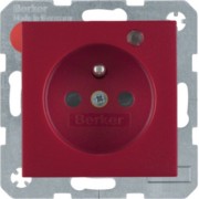 Steckdose Glas rt matt Kontroll-LED 6765091915 
