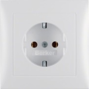 Schuko-Steckdose pws/matt mit Abdeckplatte 47429909 