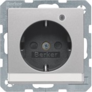 SCHUKO-Steckdose alu samt mit Kontroll-LED 41106084 