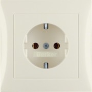 SCHUKO-Steckdose ws/gl m.Abdeckplatte 47428982 