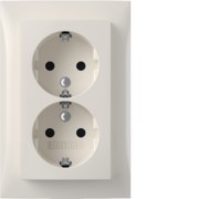 SCHUKO-Doppelsteckdose Abdeckpl. pws-glanz 47598989 