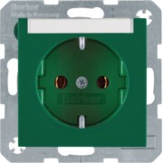 SCHUKO-Steckdose gn/gl m.Beschriftungsfeld 47508903 