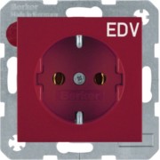 SCHUKO-Steckdose rt/gl mit Aufdruck 47438922 