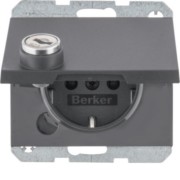 SCHUKO-Steckdose anth/mt Steckklemme, Schloss 47637006 