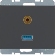 Steckdose USB/3,5mm Audio anthrazit matt 3315397006 