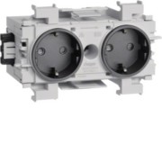 Steckdose 2-fach gs frontrastend GS2001 gsw 