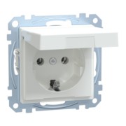 SCHUKO-Steckdose aws/gl Klappdeckel MEG2311-0325 