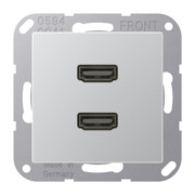Multimedia-Anschluss alu 2 x HDMI m.Tragring MA A 1133 AL 