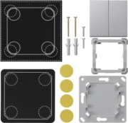 Funk-Wandsender 2fach alu ohne Platine 823226 