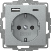Steckdose+USB Alu 245926 