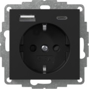 Steckdose+USB Schwarz 2459005 