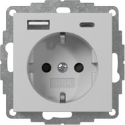 Steckdose+USB Grau 2459015 