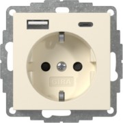 Steckdose+USB Cremeweiß 245901 
