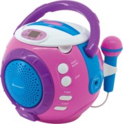 Soundmaster Kinder-CD-Spieler Mikrofon,Sing-a-long KCD1600PI Pink-bl 