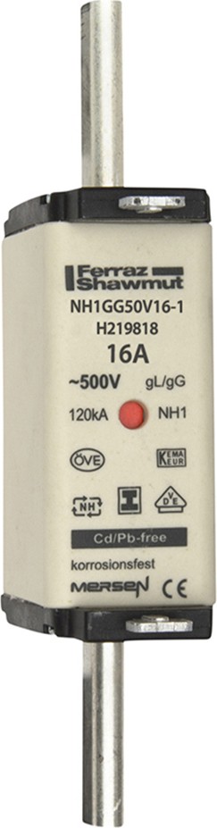 Mersen NH-Sicherungseinsatz SG Gr.1 gG 16A/500V KM NH1GG50V16-1 