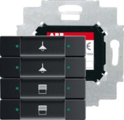 Bedienelement 4-fach schwarz matt 6127/01-885-500 