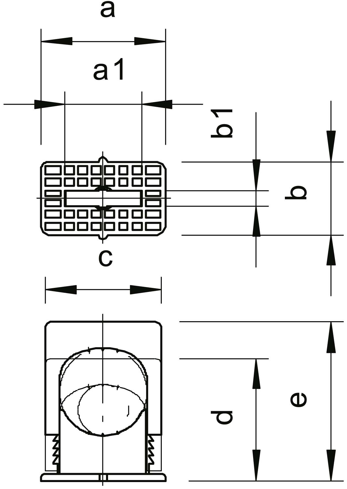 Druck-ISO-Schelle M6,gr 3050 LGR 