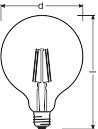 OSRAM LAMPE LED-Vintage-Lampe E27, 824 1906GLOBE7/824FILGD 