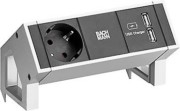 Steckdoseneinheit DESK 2 Inox 902.5712 