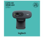 Logitech Webcam USB 3MP HD, sw, Retail C270 