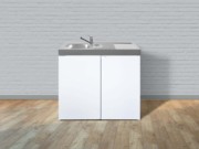 Miniküche Easyline weiß ME100KSKSreBli 
