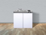 Miniküche Kitchenline weiß MK100KSEKFreBli 