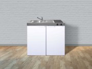 Miniküche Kitchenline weiß MK100KSGKFreBli 