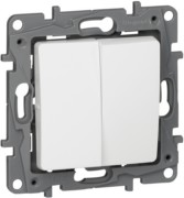 Niloe Doppelwechselsch. ultraweiß, Spreizkr. Legrand 664502 