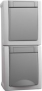 Panasonic Steckdose/Wechselsch-Kombi senkr.FR-AP IP54 gr 90591098-DE 